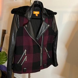 Michael Kors Wool Jacket with faux leather sleeves (Size Small)